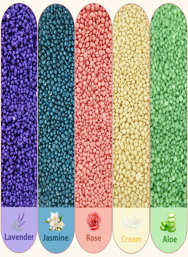 ANREACHO Wax Beads, Anreacho 1.1 lb Hard Wax Beans for Hair Removal, Brazilian, Bikini, Face, Eyebrows, Underarms, Chest, Back, Legs, Wax Refill for Women & Men, Pack of 5 - Image 2